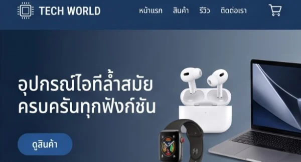ตัวอย่างเทมเพลต Electronics Shop